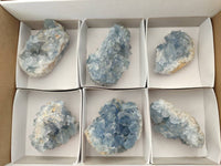 Natural Blue Celestite Specimens x 6 From Sakoany, Madagascar