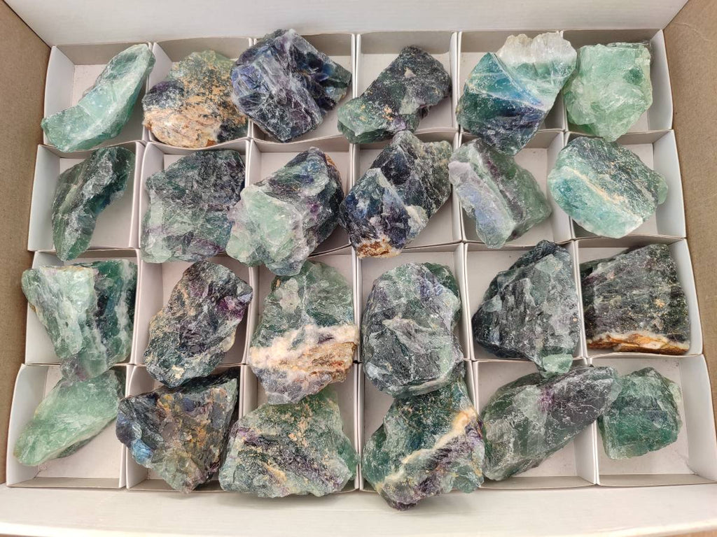 Natural Watermelon Fluorite Cobbed Specimens x 24 From Uis, Namibia
