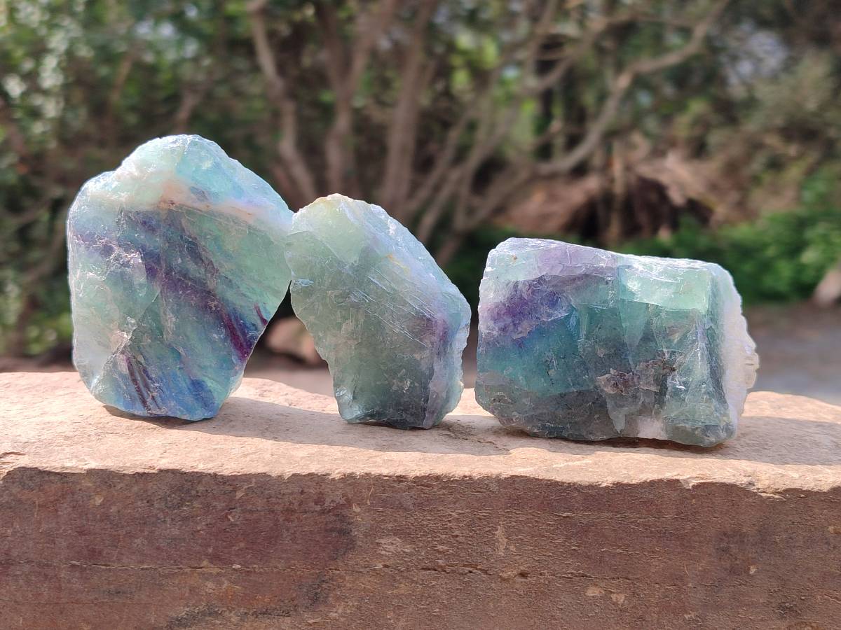 Natural Watermelon Fluorite Cobbed Specimens x 24 From Uis, Namibia
