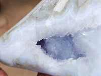 Polished Blue Lace Agate Standing Free Form x 1 From Nsanje, Malawi
