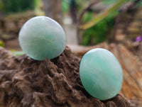 Polished Green Fluorite Palm Stones x 35 From Madagascar
