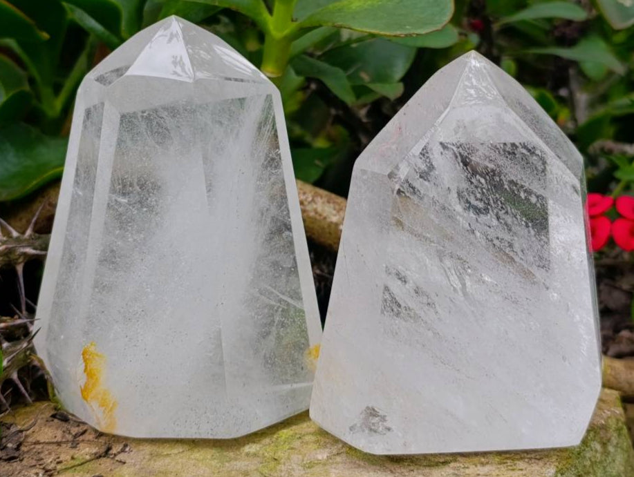 Polished Large Quartz Crystal Points x 2 From Madagascar