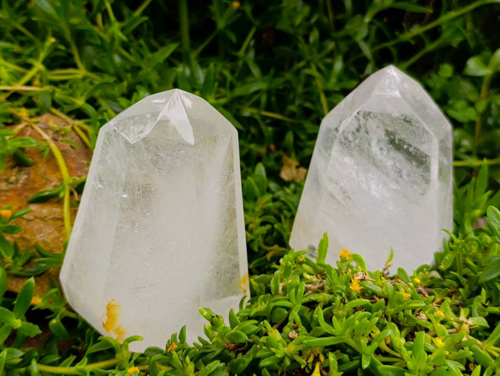 Polished Large Quartz Crystal Points x 2 From Madagascar