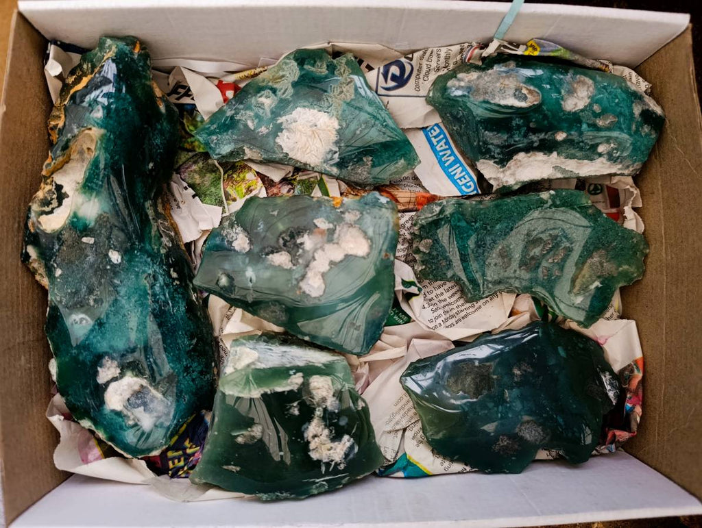 Polished On One Side Mtorolite Plates x 7 From Mutorashanga, Zimbabwe