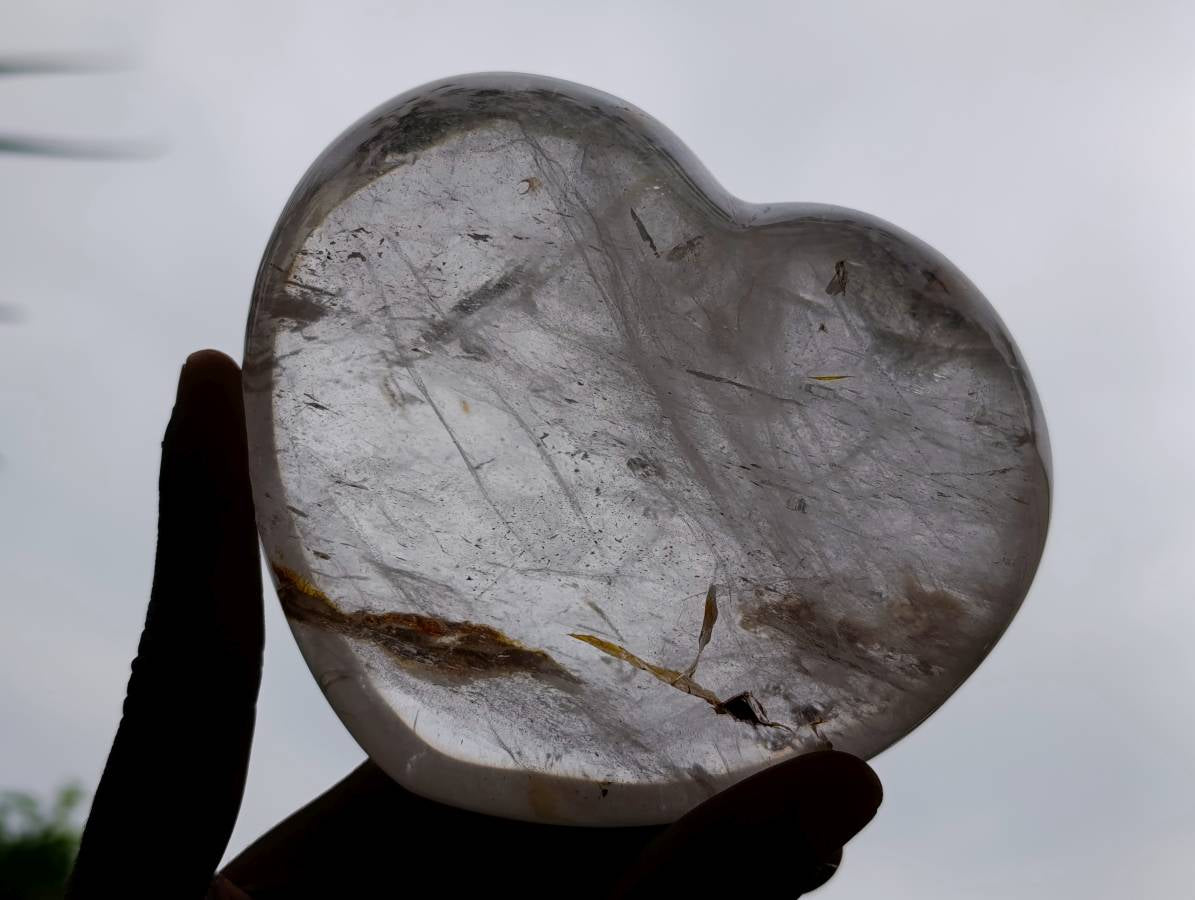 Polished Clear Quartz Heart x 1 From Madagascar