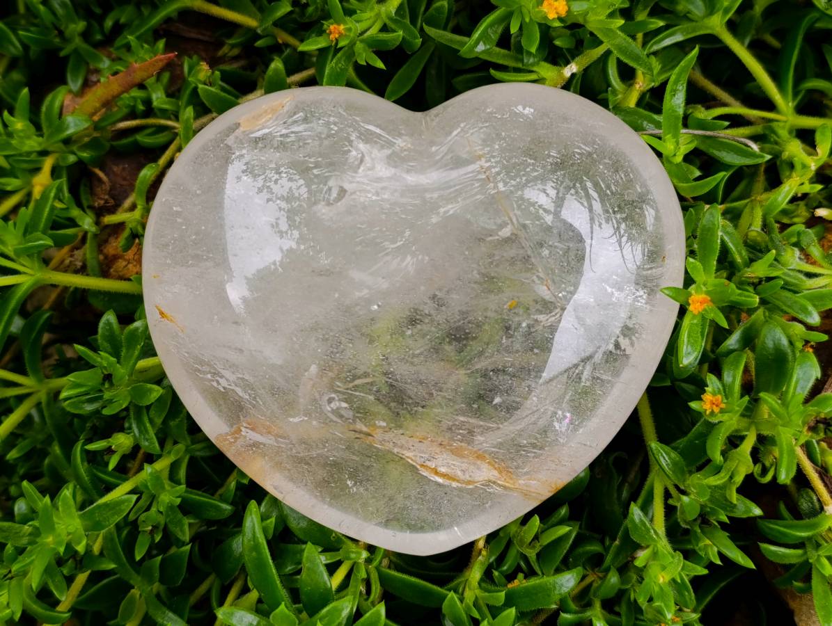 Polished Clear Quartz Heart x 1 From Madagascar