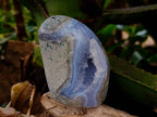 Polished Blue Lace Agate Standing Free Form x 3 From Nsanje, Malawi