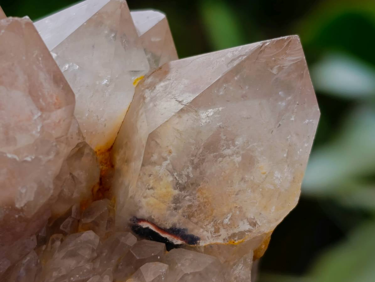 Natural Smokey Phantom Quartz Clusters x 6 From Luena, Congo