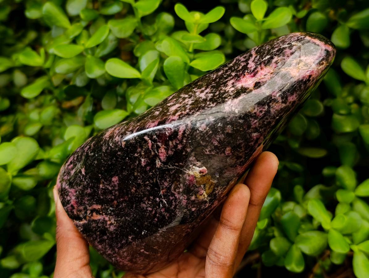 Polished Rhodonite Standing Free Form x 1 From Ambindavato, Madagascar