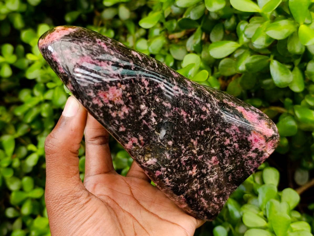 Polished Rhodonite Standing Free Form x 1 From Ambindavato, Madagascar