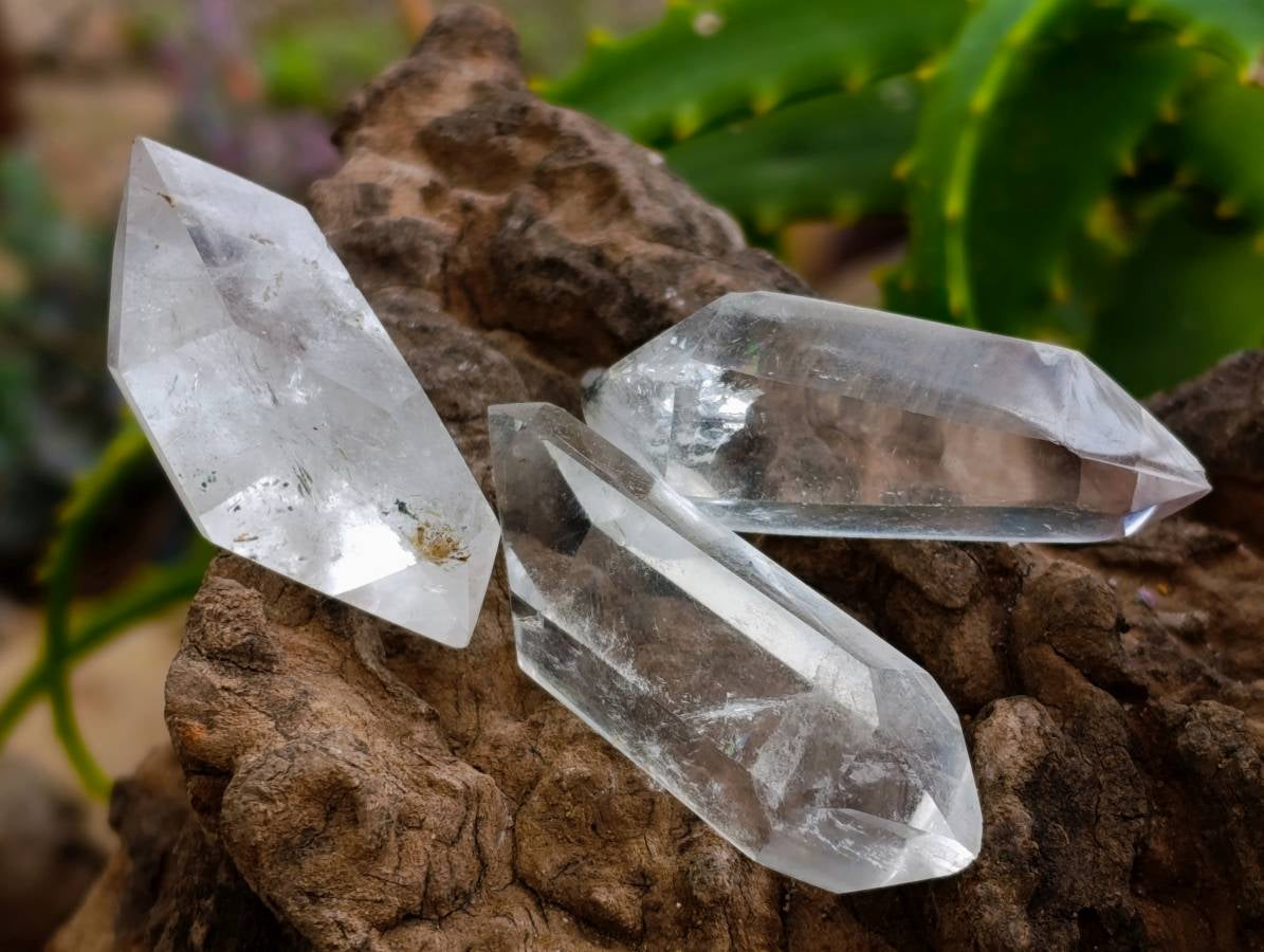 Polished Double Terminated Clear Quartz Crystals x 35 From Madagascar