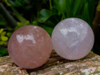 Polished Rose Quartz Spheres x 6 From Madagascar