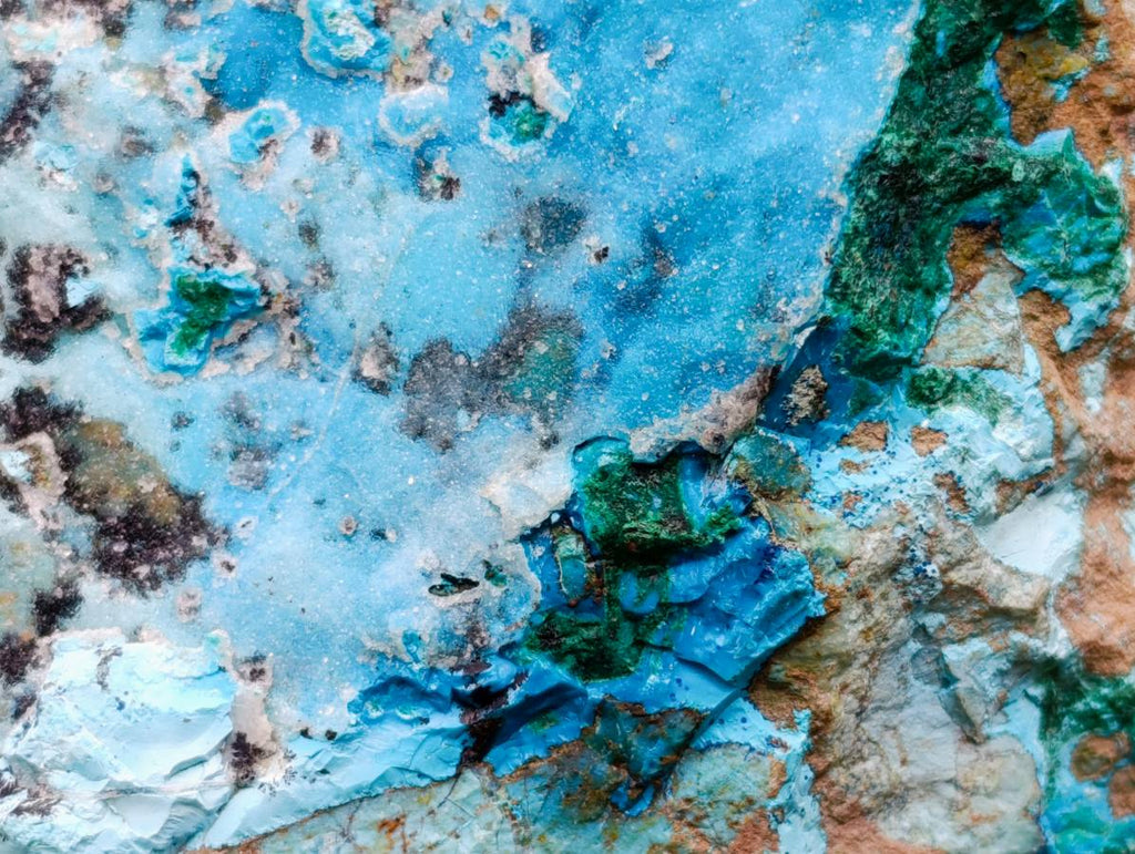 Natural Drusy Coated Chrysocolla Specimens x 2 From Likasi, Congo