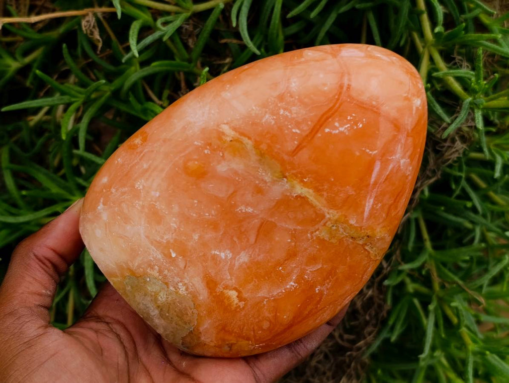 Polished Orange Twist Calcite Standing Free Forms x 2 From Maevantanana, Madagascar