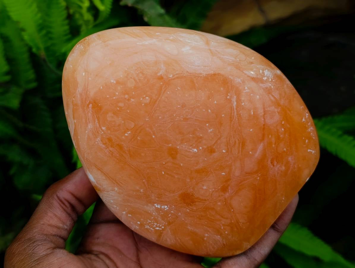Polished Orange Twist Calcite Standing Free Forms x 2 From Maevantanana, Madagascar
