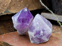 Polished Jacaranda Amethyst Quartz Crystals x 12 From Mumbwa, Zambia