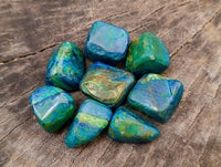 Polished Azurite And Flower Banded Malachite Free Forms x 70 From Congo