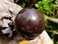 Polished Garnet Spheres x 2 From Mahajanga, Madagascar