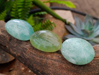 Polished Green Fluorite Palm Stones x 20 From Madagascar