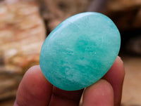 Polished Green Fluorite Palm Stones x 20 From Madagascar