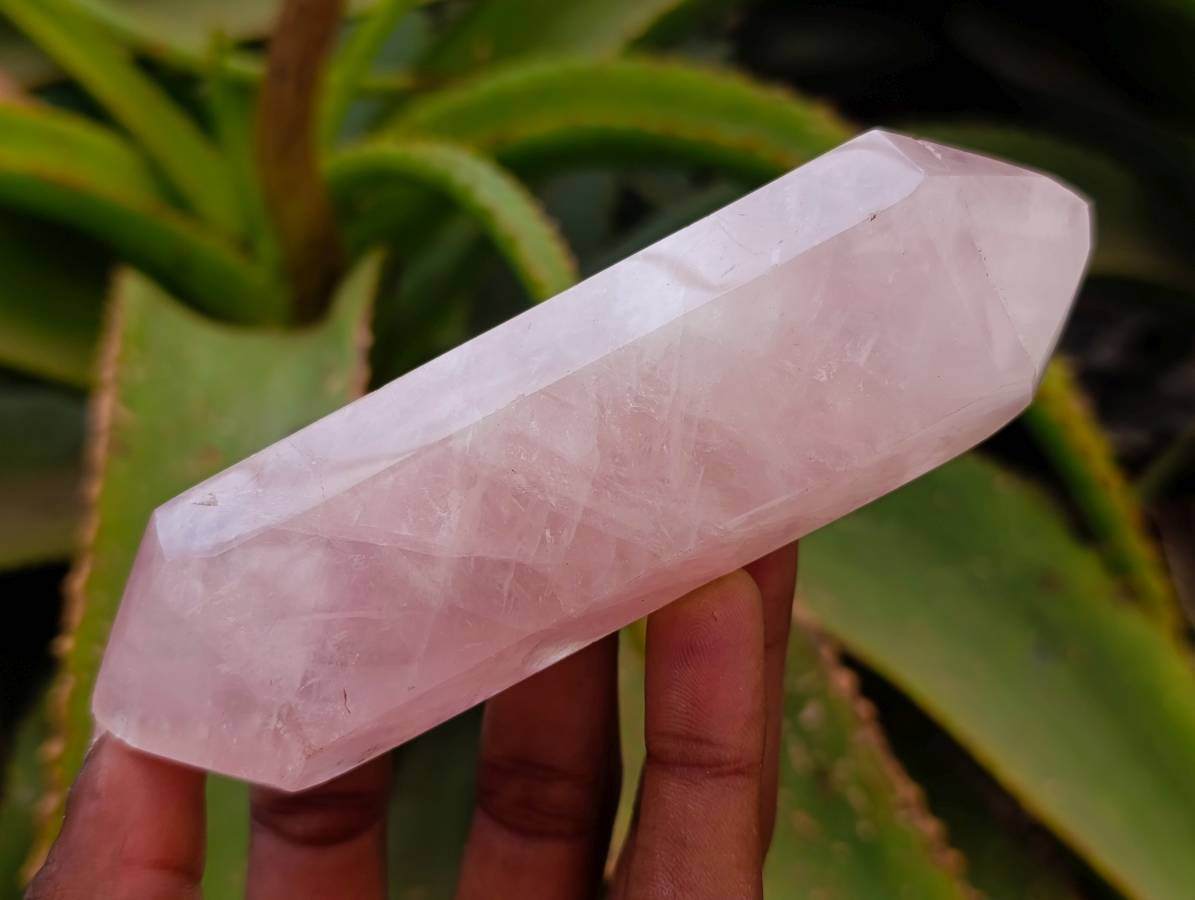 Polished Double Terminated Rose Quartz Crystals x 6 From Madagascar - Toprock Gemstones and Minerals 