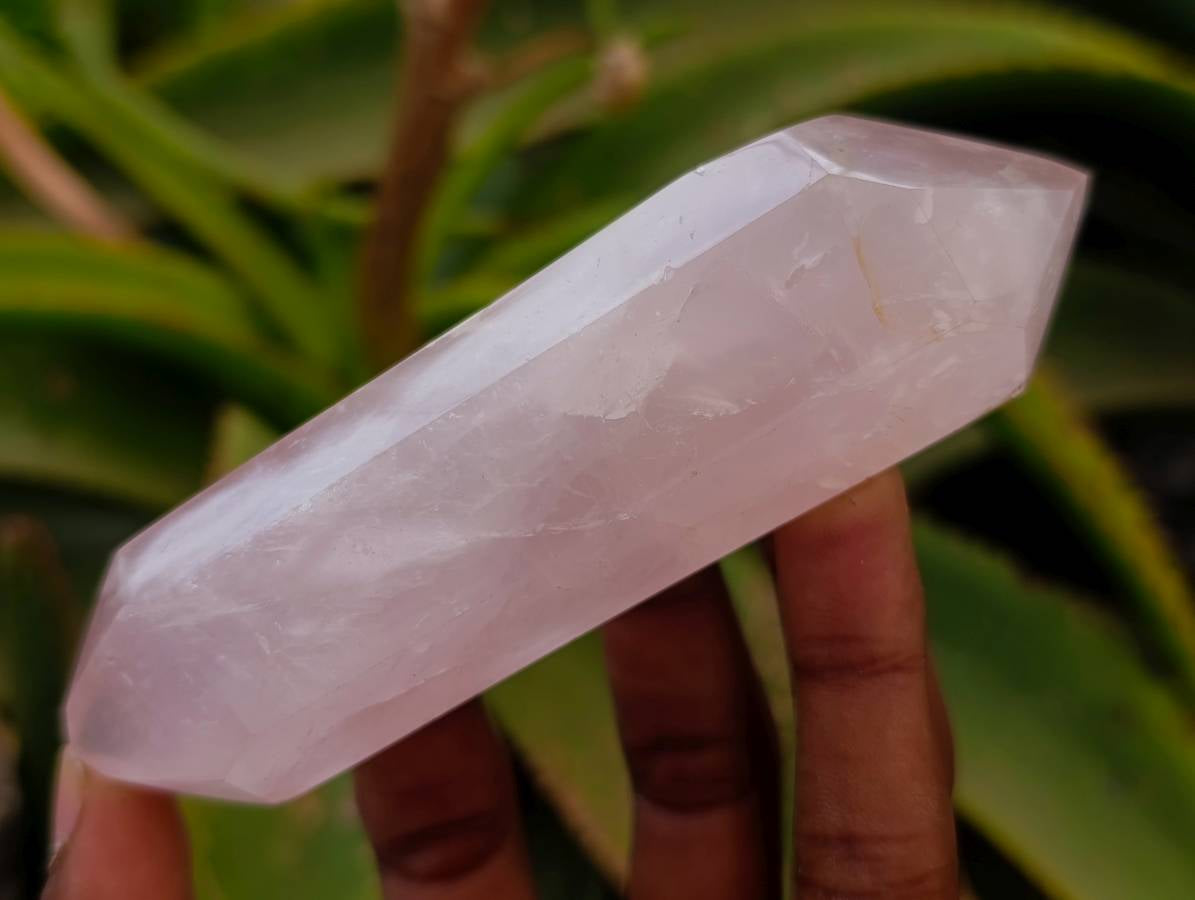 Polished Double Terminated Rose Quartz Crystals x 6 From Madagascar - Toprock Gemstones and Minerals 