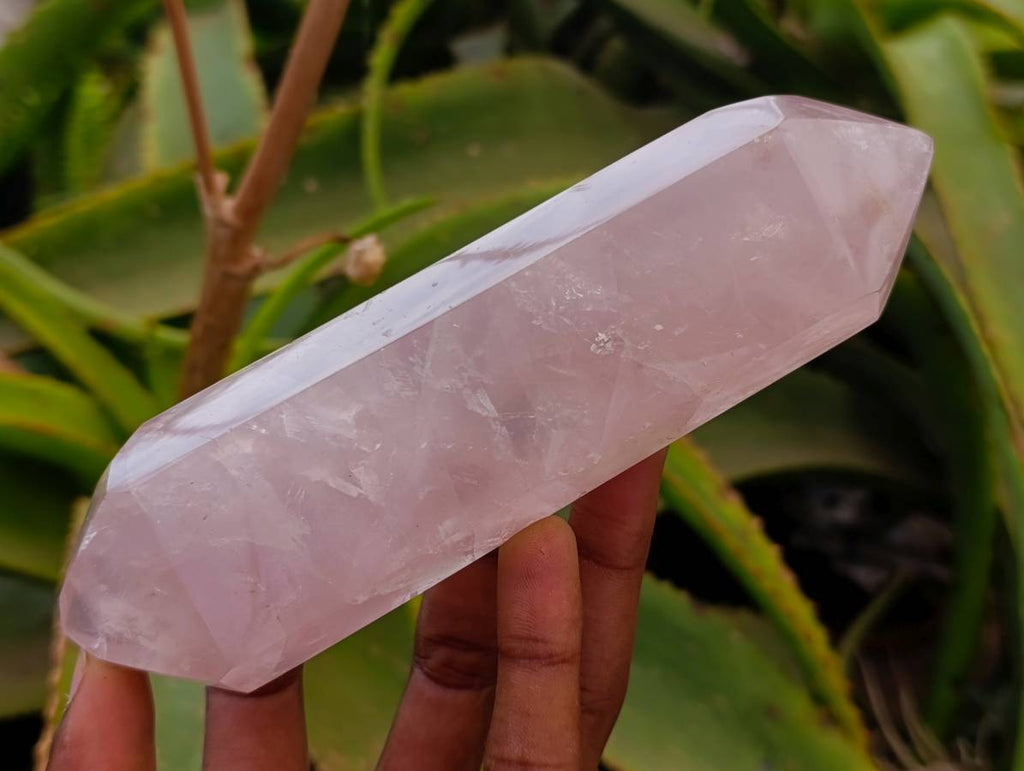 Polished Double Terminated Rose Quartz Crystals x 6 From Madagascar - Toprock Gemstones and Minerals 