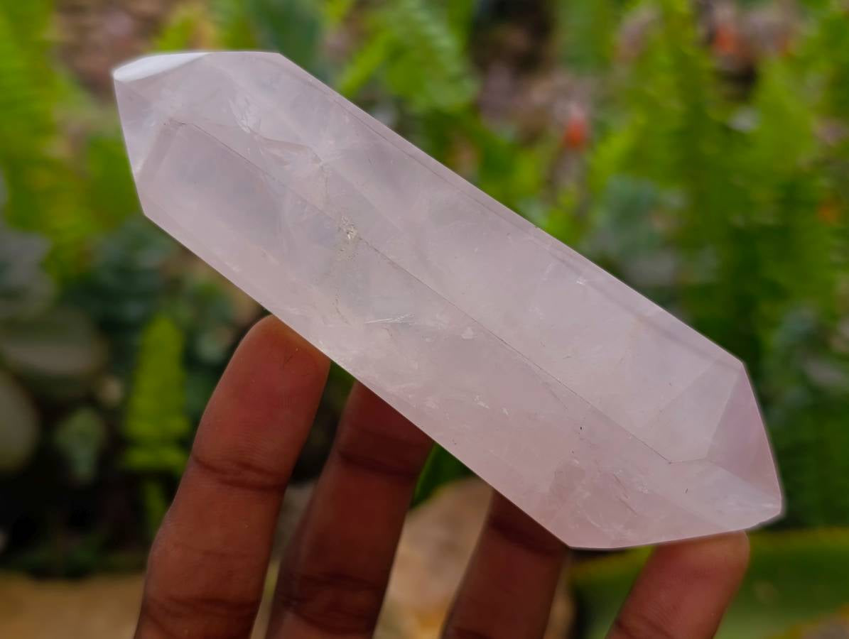 Polished Double Terminated Rose Quartz Crystals x 6 From Madagascar