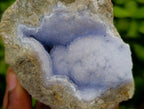 Natural Blue Lace Agate Geode Specimens x 12 From Nsanje, Malawi