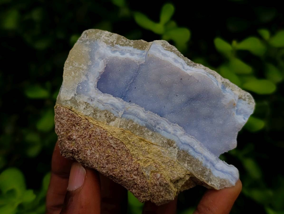 Natural Blue Lace Agate Geode Specimens x 12 From Nsanje, Malawi