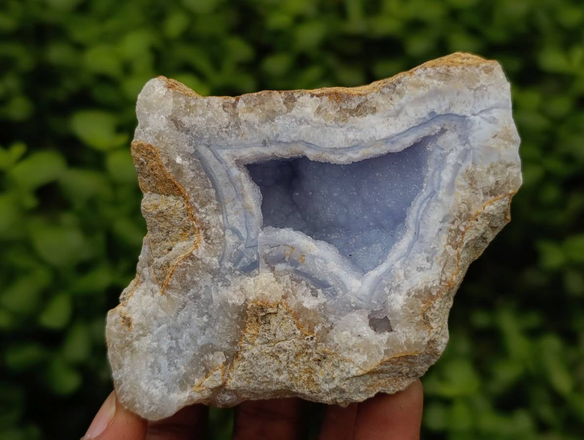 Natural Blue Lace Agate Geode Specimens x 12 From Nsanje, Malawi