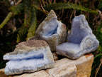 Natural Blue Lace Agate Geode Specimens x 12 From Nsanje, Malawi