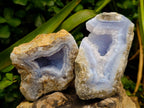 Natural Blue Lace Agate Geode Specimens x 12 From Nsanje, Malawi