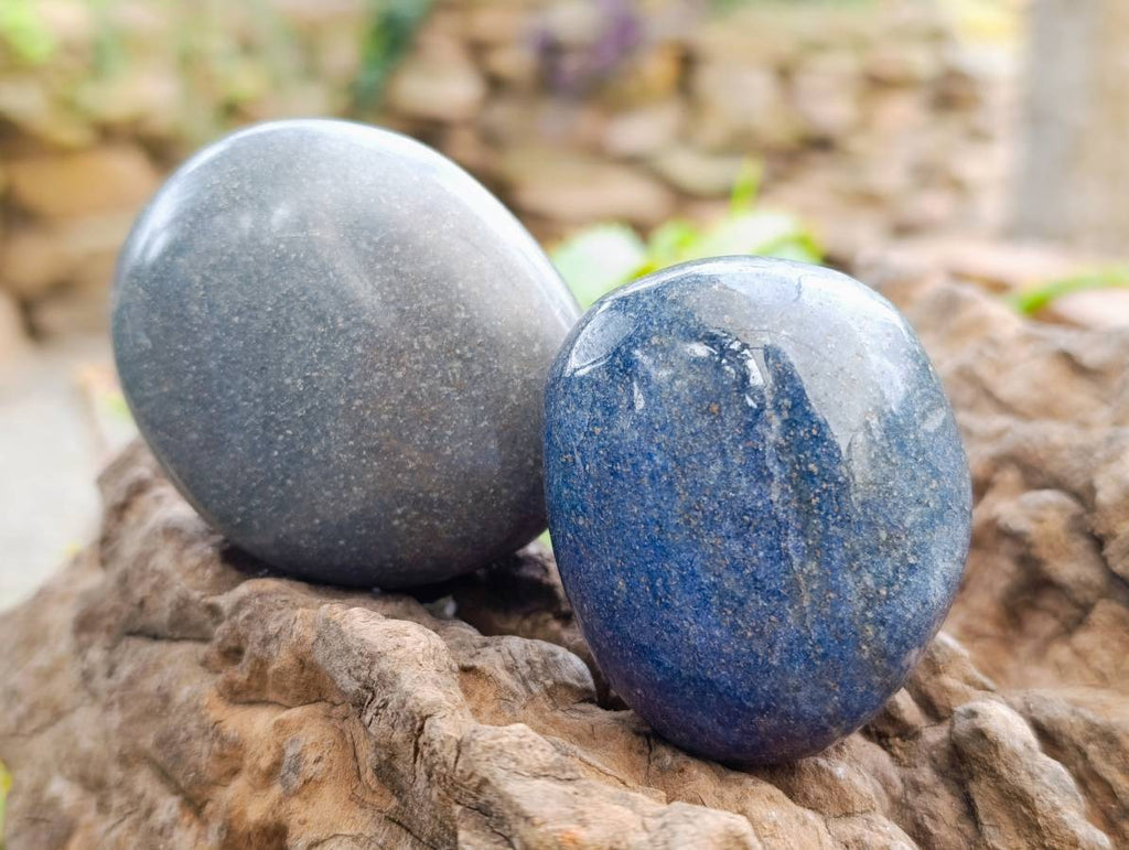 Polished Lazulite Galets x 12 From Madagascar
