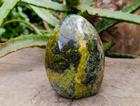 Polished Green Opal Standing Free Forms x 3 From Betroka, Madagascar