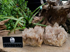 Natural Smokey Phantom Quartz Clusters x 2 From Luena, Congo