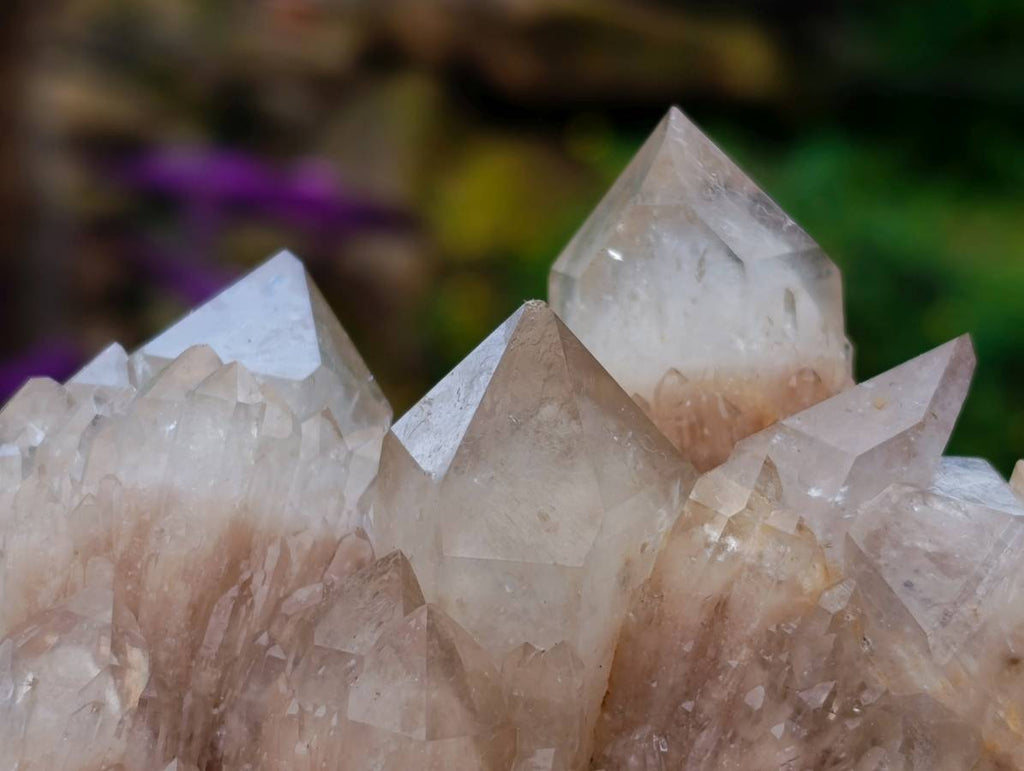 Natural Smokey Phantom Quartz Clusters x 2 From Luena, Congo