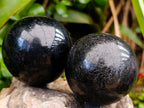 Polished Black Tourmaline Spheres x 6 From Madagascar
