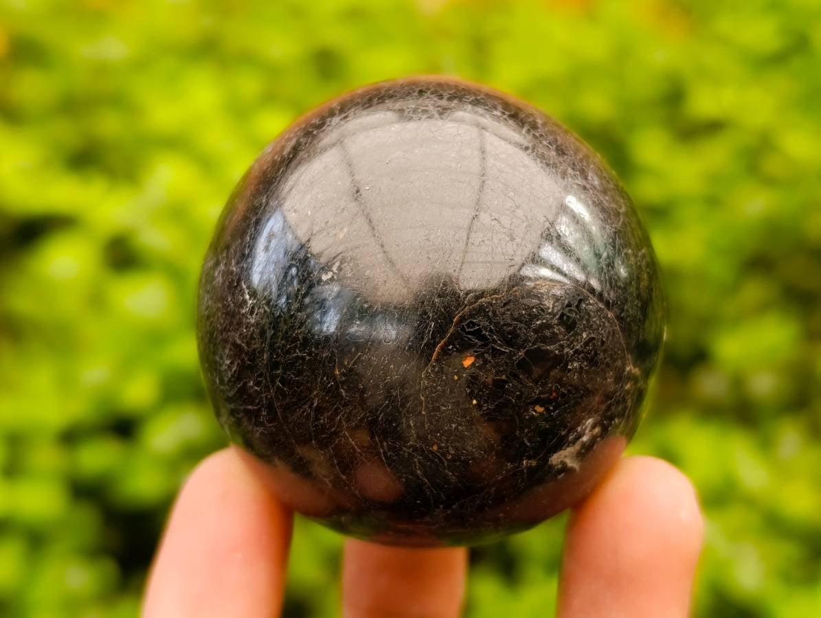 Polished Black Tourmaline Spheres x 6 From Madagascar