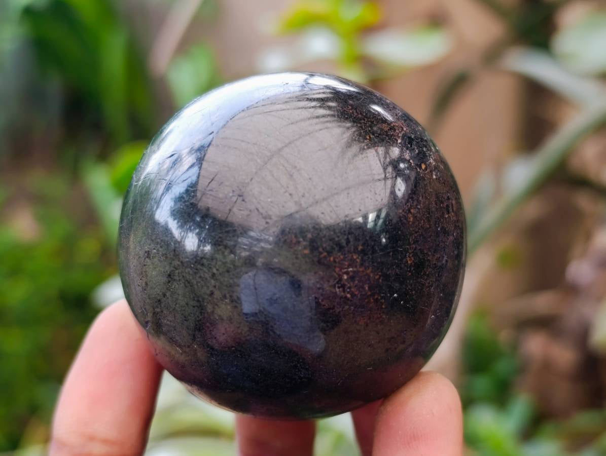 Polished Black Tourmaline Spheres x 6 From Madagascar