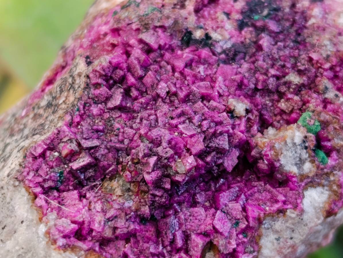 Natural Salrose Cobaltion Dolomite With Malachite Specimens x 6 From Kakanda, Congo