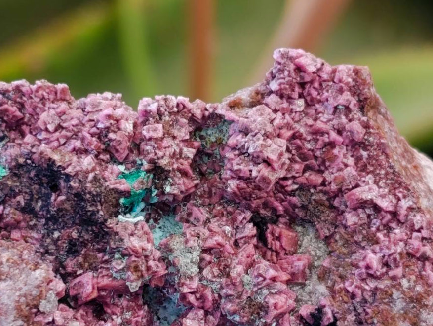 Natural Salrose Cobaltion Dolomite With Malachite Specimens x 6 From Kakanda, Congo