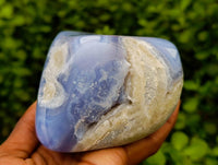 Polished Blue Lace Agate Standing Free Form x 1 From Nsanje, Malawi