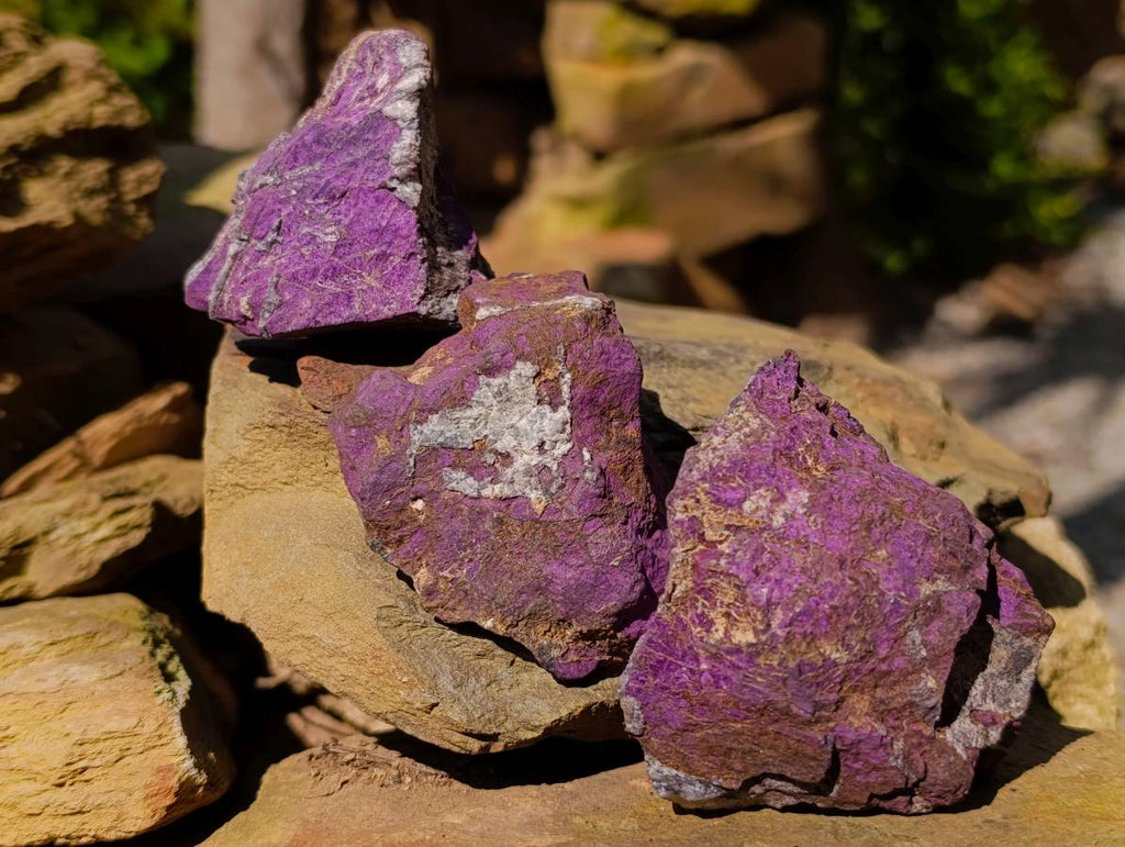 Natural Metallic Purpurite Specimens x 12 From Erongo, Namibia