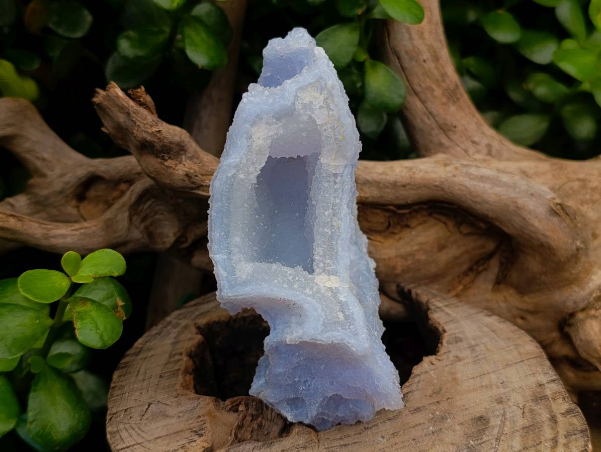 Natural Etched Blue Chalcedony Geodes x 3 From Nsanje, Malawi