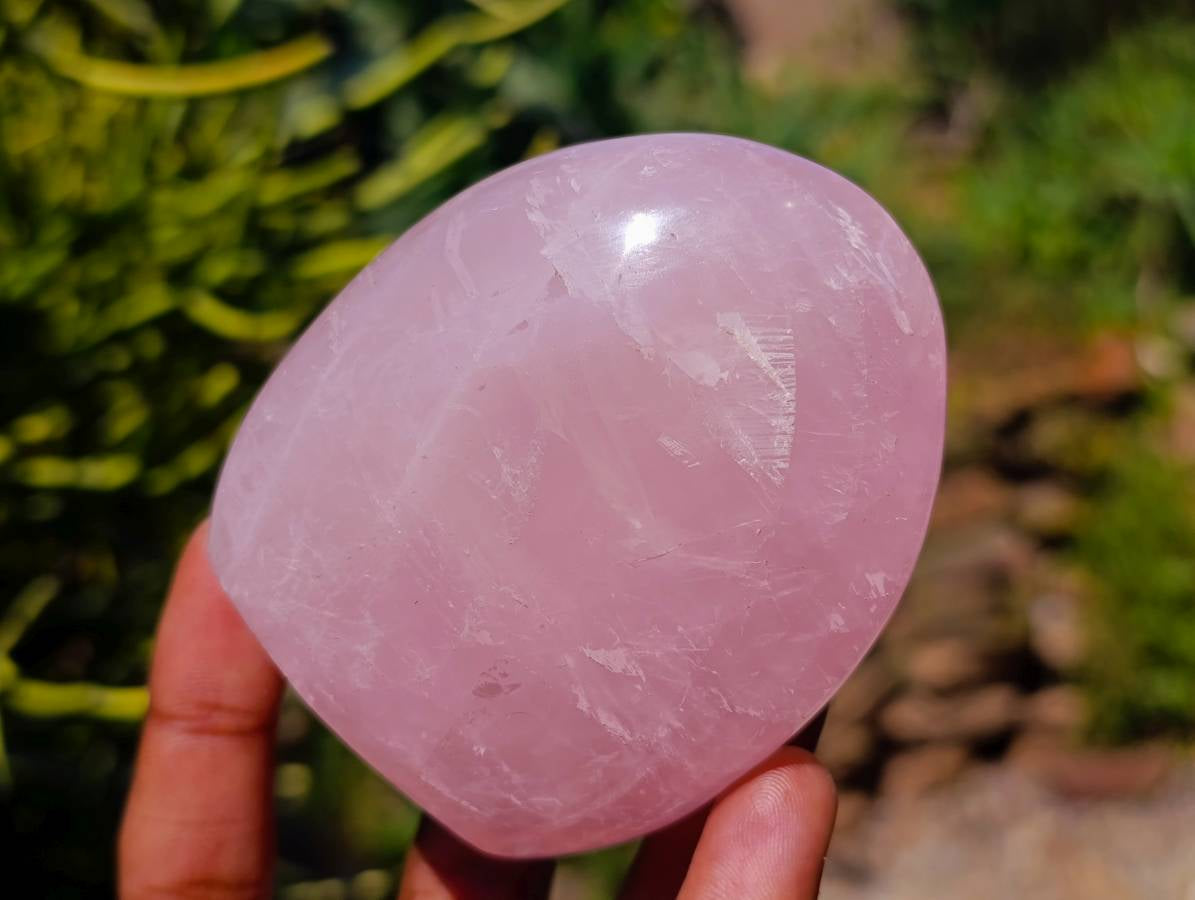 Polished Rose Quartz Standing Free Forms x 4 From Madagascar
