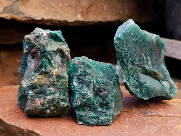 Natural Swazi Jade Cobbed Specimens x 24 From Swaziland