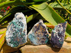 Natural Drusy Coated Malachite And Chrysocolla Specimens x 3 From Likasi, Congo
