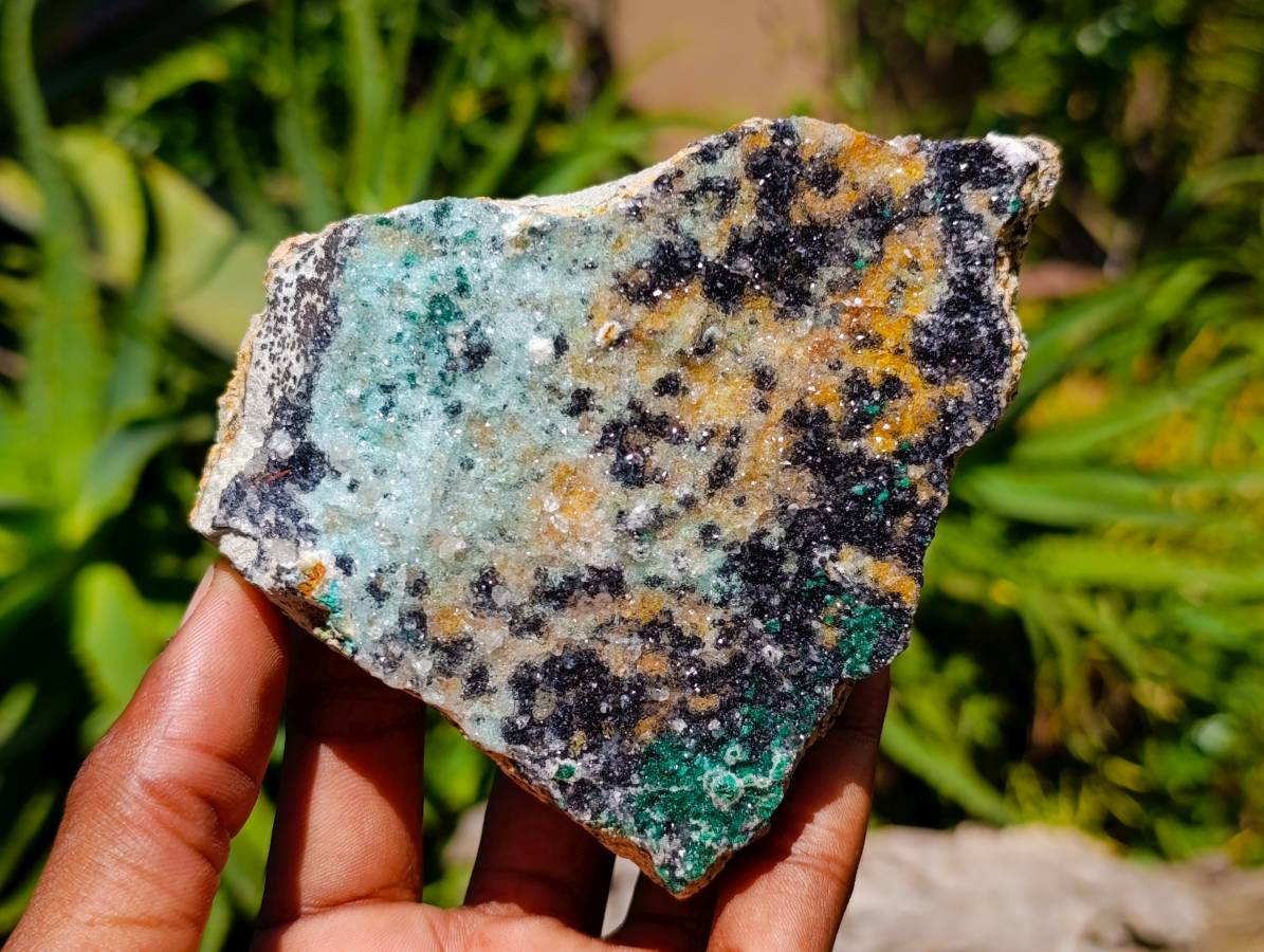 Natural Drusy Coated Malachite And Chrysocolla Specimens x 3 From Likasi, Congo