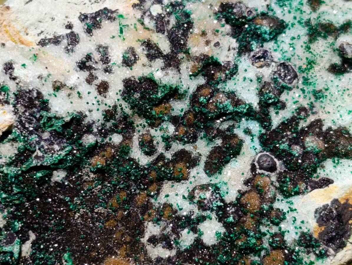 Natural Drusy Coated Malachite And Chrysocolla Specimens x 3 From Likasi, Congo